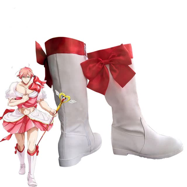 High Quality Cosplay Shoes Saki Uno White Pink Cosplay Boots - Magical Girl Ore