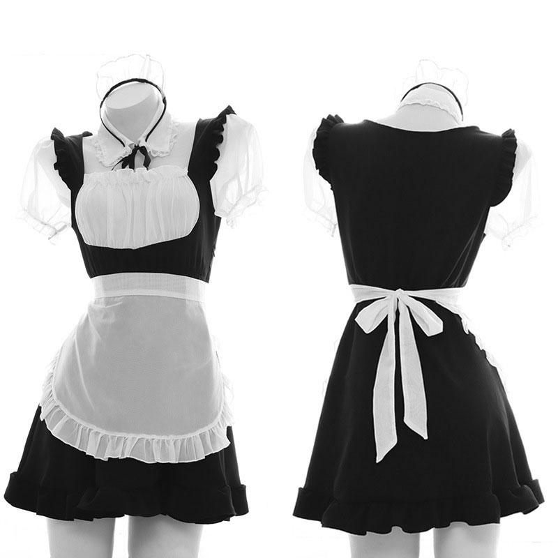 OROCOSPLAY Chiffon Maid Dress Apron Collar Set - Cosplay