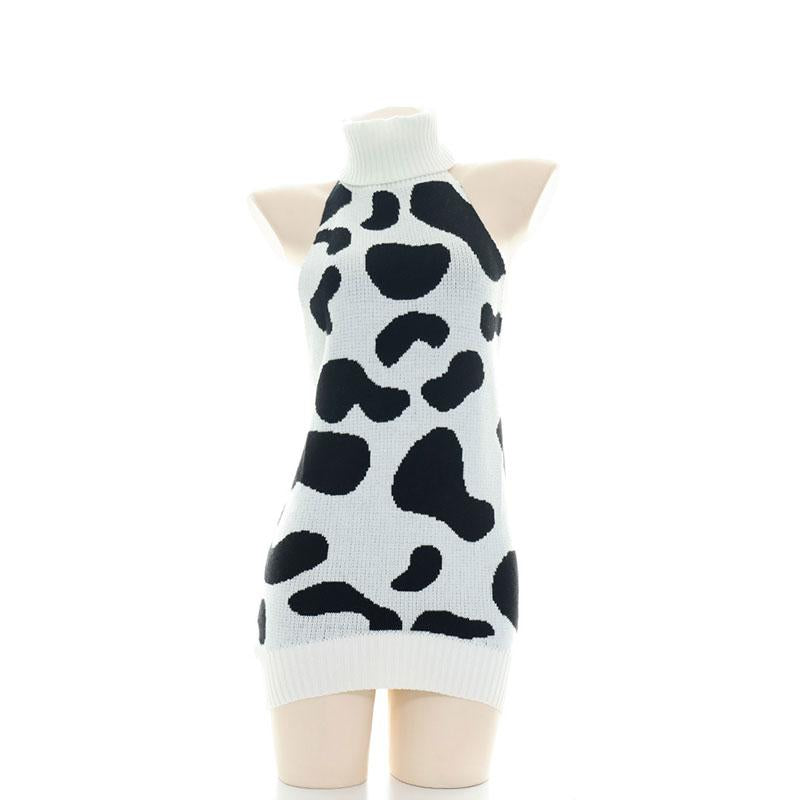 Cosplay Store Milk Cow High Neck Backless Sweater - Japanese Lingerie