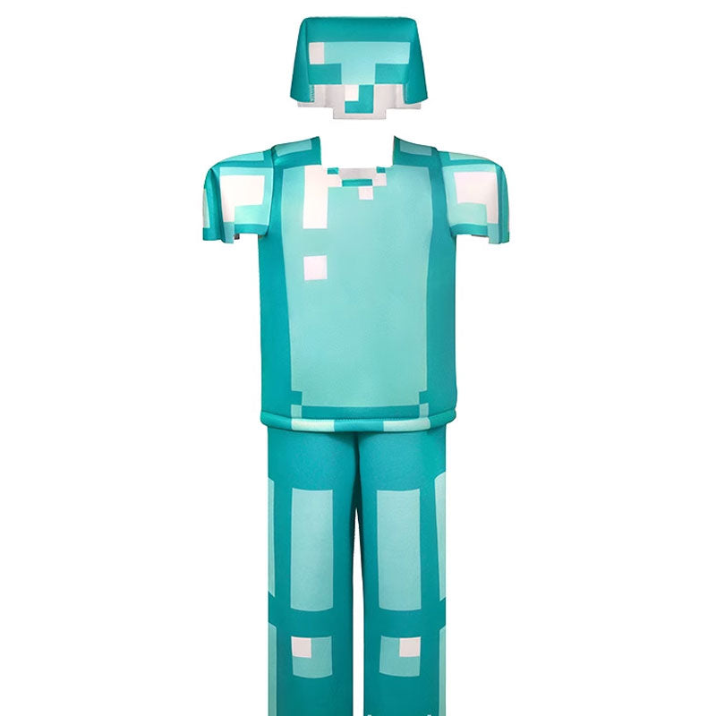 OROCOSPLAY Diamond Armor Velcro Hat Top Pants Set - Minecraft