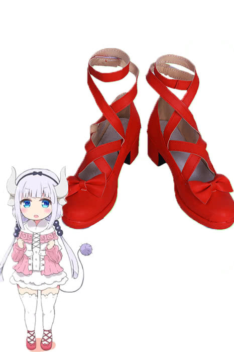 OROCOSPLAY Kanna Kobayashi Red Pu Shoes - Miss Kobayashi's Dragon Maid