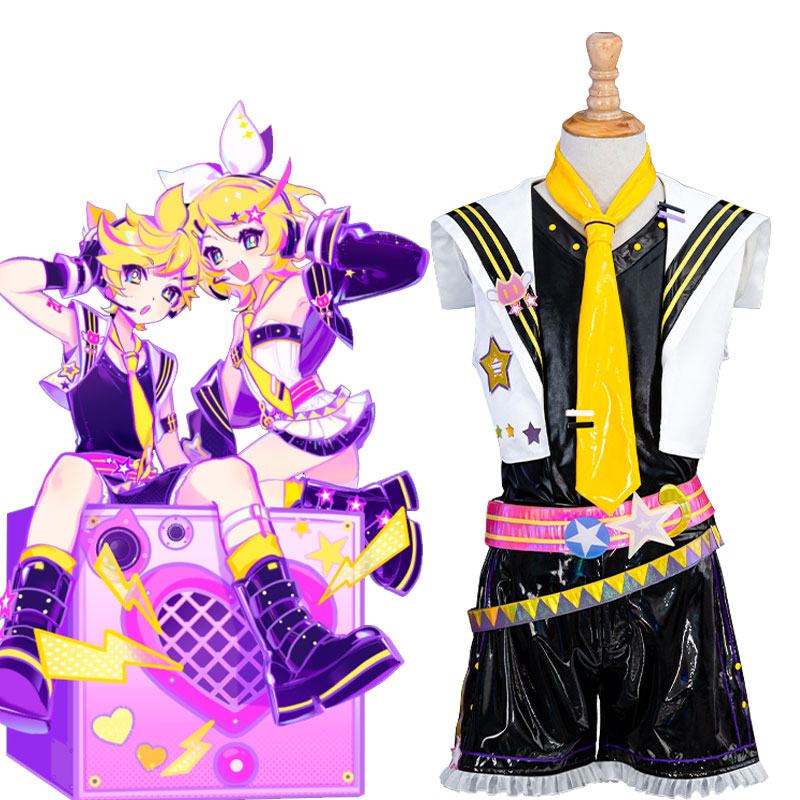 OROCOSPLAY Kagamine Len Leather Top Coat Set - Muse Dash