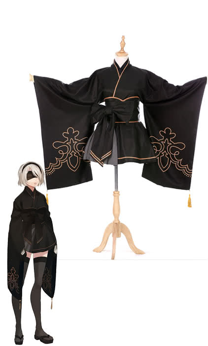 Vintage Skirt 2b Kimono Costume - Nier Automata Game