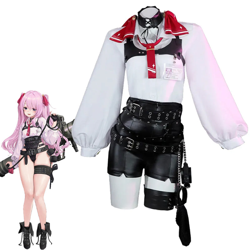 Nikke The Goddess Of Victory Yuni Full Set Cosplay Costume - Shirt Pant Belt Gloves Tie