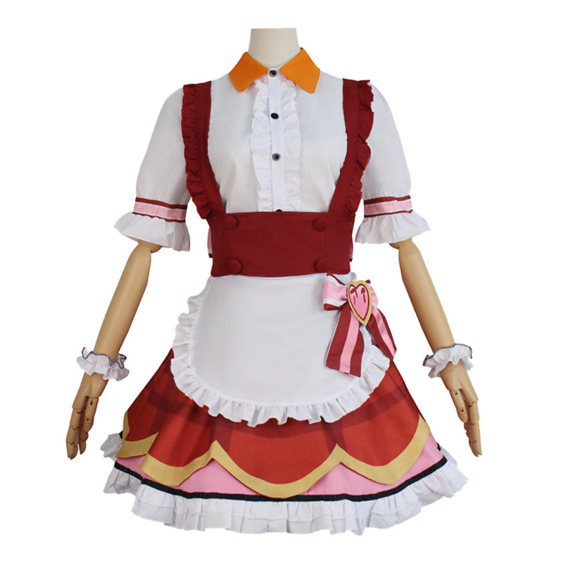 Ai Hoshino Maid Outfit Cosplay Costume with Skirt Top Waist Ornament Leg Warmer Bracelet Bow Hat - Oshi No Ko