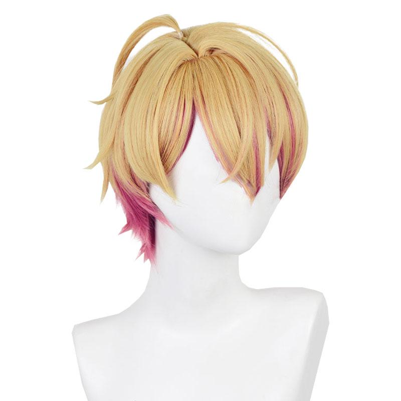 Aquamarine Hoshino Blonde Mixed Pink Short Straight Cosplay Wig - Oshi no Ko