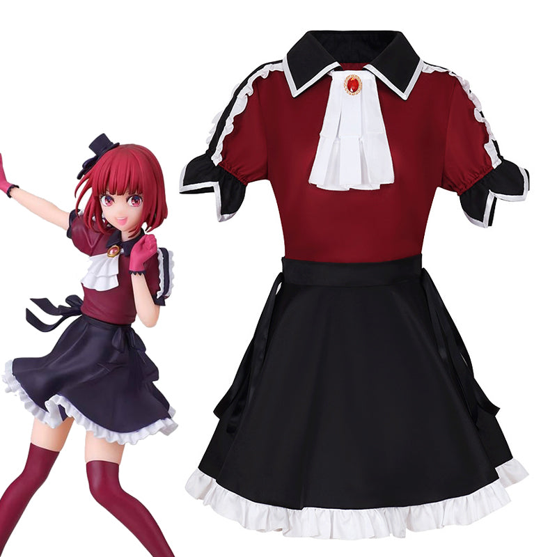 Arima Kana Stage Outfit Cosplay Costume with Top Skirt Bow Tie Gloves Socks Headpiece - Oshi No Ko
