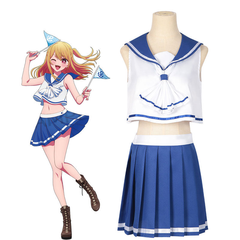 Hoshino Rubii Sailor Suit Idol Cosplay Costume with Top and Skirt - Oshi no Ko