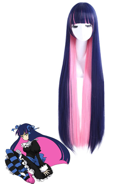 Anarchy Stocking Long Straight Indigo Pink Cosplay Wig - Panty & Stocking with Garterbelt