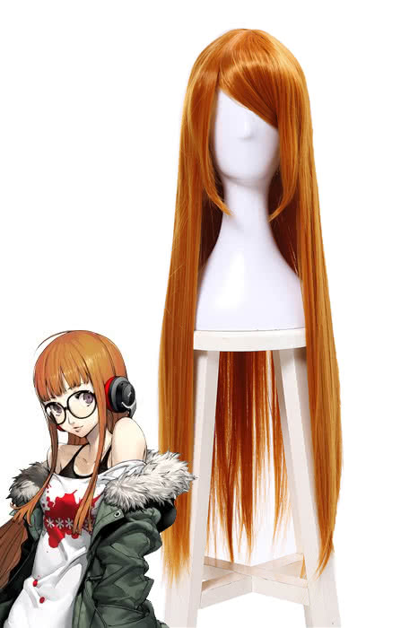Persona 5 Futaba Sakura Long Golden Straight Cosplay Wig - 65cm Synthetic High Temp Fiber