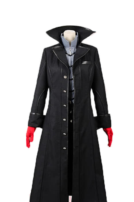 Persona 5 Joker Black Suit Cosplay Costume with Shirt Coat Pants Gloves