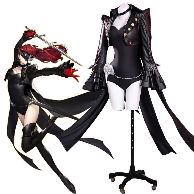 Persona 5 Sumire Yoshizawa Cosplay Costume with Leather Choker - Stretchy Fabric XS-XXL