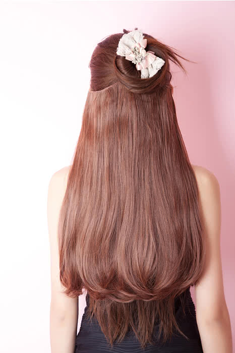 7 Colors Clip-In Straight Heat-Resistant Fiber Hair Extension - 50x30cm Long Capless