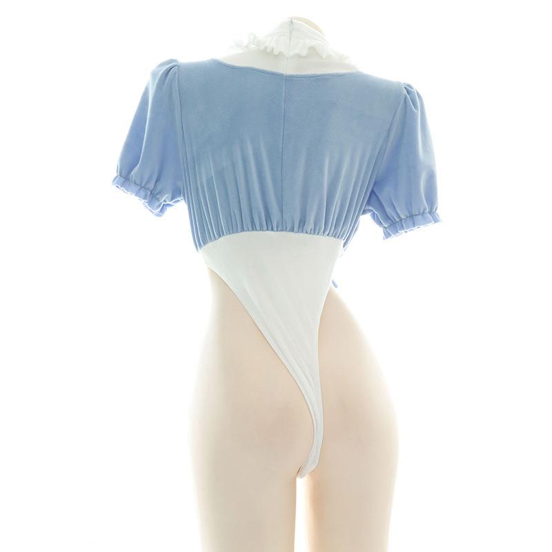 Plush High Fork Sexy Bow Underwear Cosplay Costume - Lingerie Set