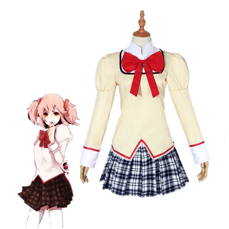 Rolecos Puella Yellow School Uniform Cosplay Costume - Puella Magi Madoka Magica