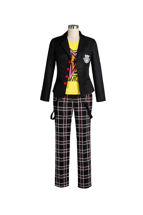Ryuji Sakamoto Black Yellow Uniform Cosplay Costume - Persona 5