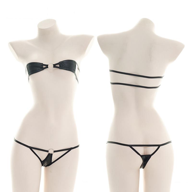 Rolecos Black Leather Bikini - Sexy Cosplay Costume