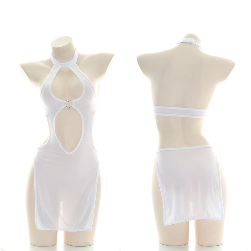 Rolecos Translucent White Dress - Sexy Cutout Costume