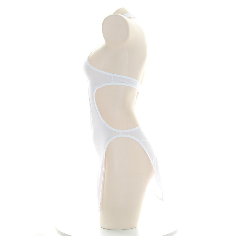 Rolecos Translucent White Dress - Sexy Cutout Costume