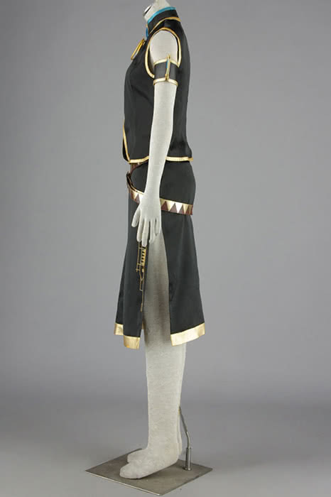 Megurine Luka Black Uniform Cosplay Set - Vocaloid Coat Skirt Oversleeve Belt Costume