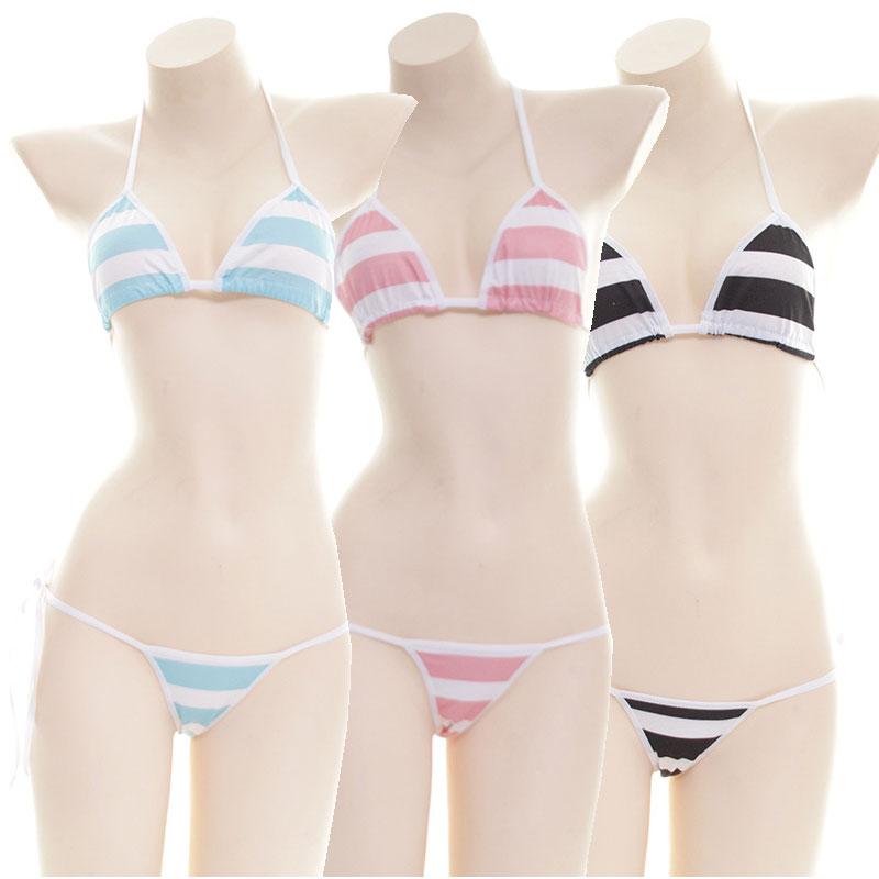Rolecos Striped Cotton Bikini - Cosplay Swimwear