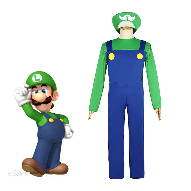 Rolecos Luigi Mario Cosplay Costume - Super Mario Bros