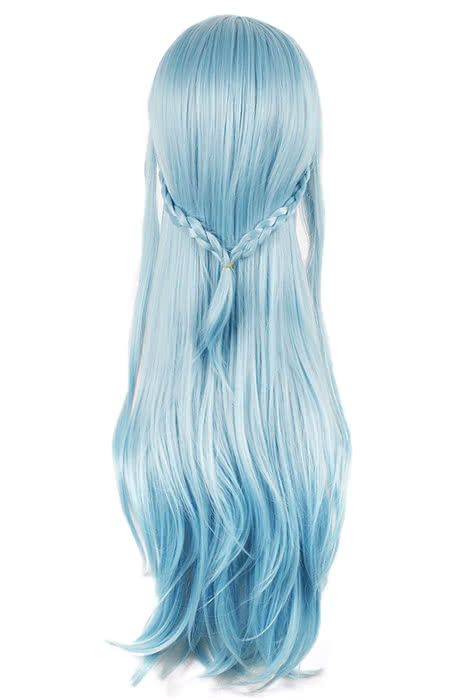 Sword Art Online Yuuki Asuna Blue Straight Cosplay Wig - 80cm Synthetic Hair