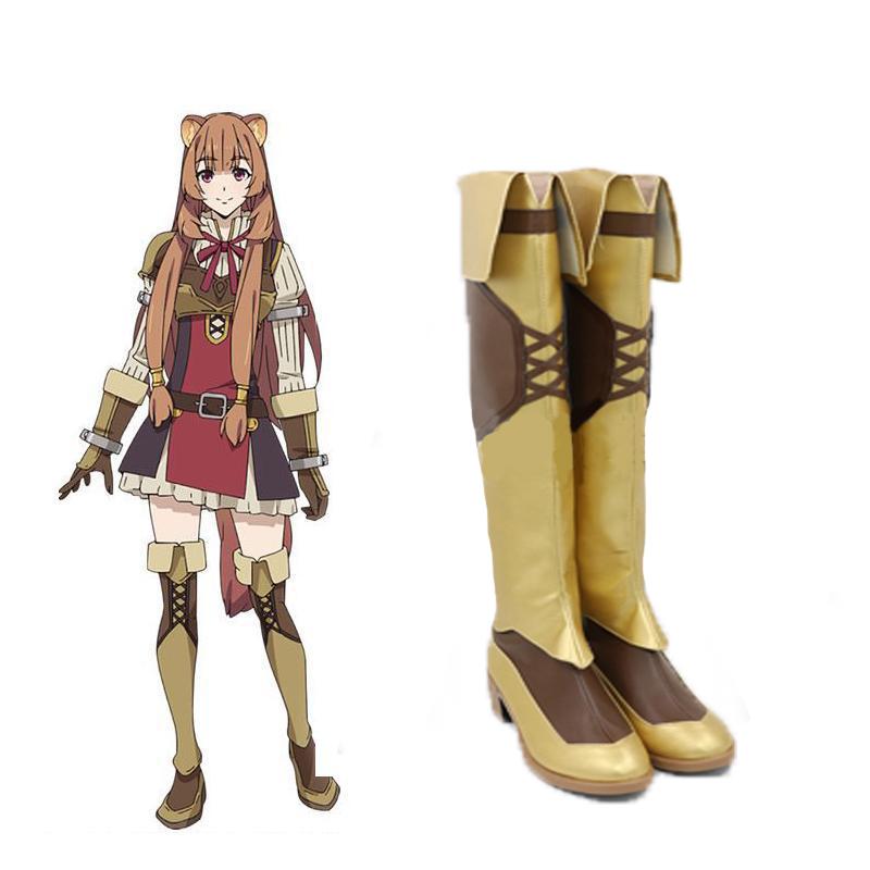 The Rising of the Shield Hero Raphtalia Brown PU Cosplay Shoes - Anime Footwear