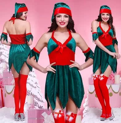 OROCOSPLAY Dark Green Santa Dress - Women's Christmas Costume