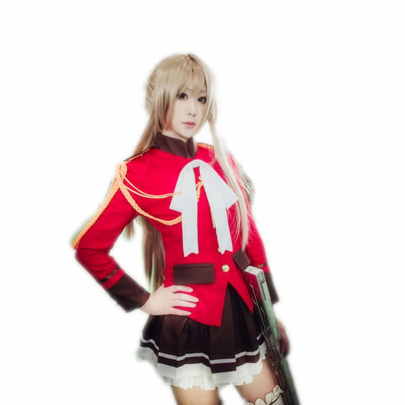 Amagi Brilliant Park Sento Isuzu Cosplay Costume - Red Full Dress Uniform