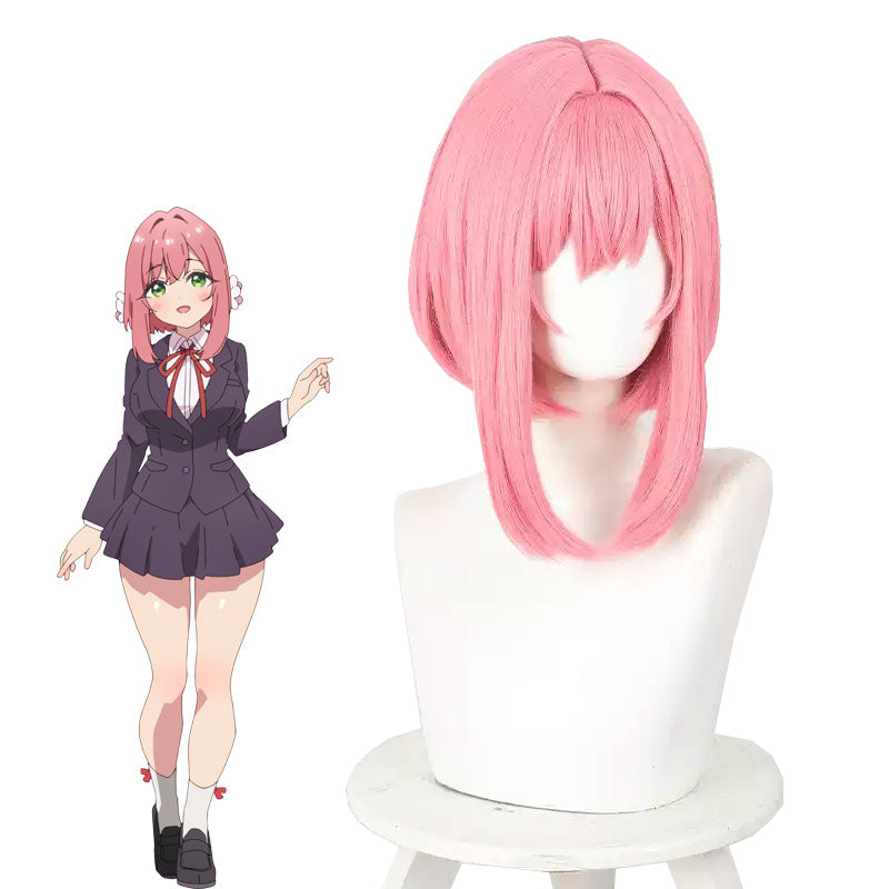 The 100 Girlfriends Hanazono Hahari Pink Straight Cosplay Wig - 35cm Synthetic Hair