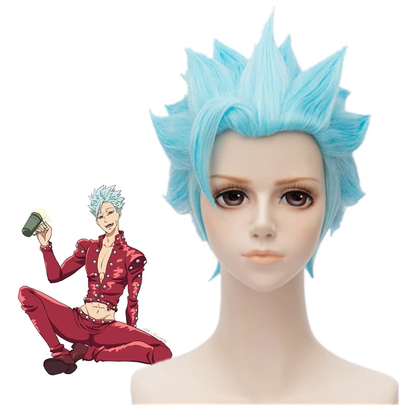 Rolecos Ban Cosplay Wig - The Seven Deadly Sins Blue 30cm