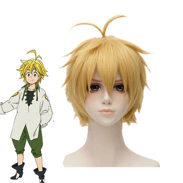 Rolecos Meliodas Cosplay Wig - The Seven Deadly Sins Blond 35cm