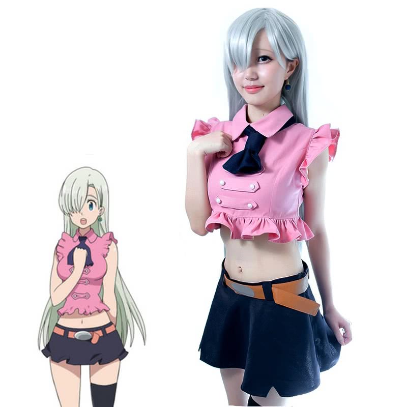 The Seven Deadly Sins Elizabeth Liones Full Set Cosplay Costume - Top Skirt Uniform