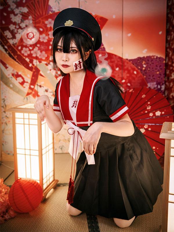 Toilet-Bound Hanako-kun Hanako-kun Gender Transition Uniform Cosplay - Top Skirt Bow Tie Set