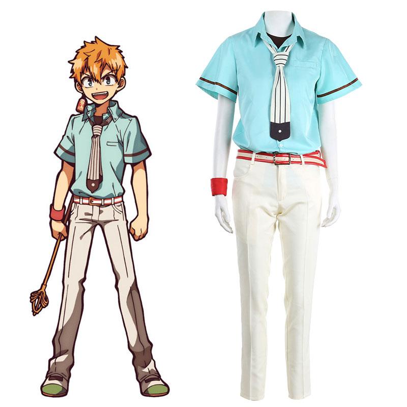 Toilet-Bound Hanako-kun Kou Minamoto Full Set Cosplay Costume - Shirt Pants Belt Tie Earrings