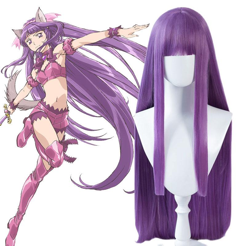 Tokyo Mew Mew Fujiwara Zakuro Purple Straight Cosplay Wig - 100cm Long Synthetic Hair