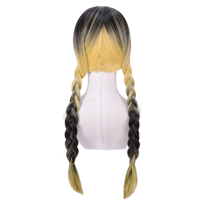 Tokyo Revengers Haitani Ran Yellow Mixed Black Straight Cosplay Wig - 60cm Synthetic Hair