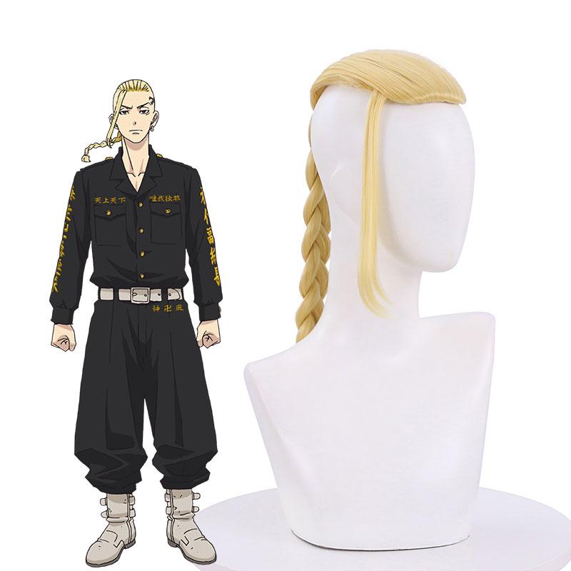Tokyo Revengers Ryuuguuji Ken Blond Long Braid Cosplay Wig - 45cm Synthetic Hair