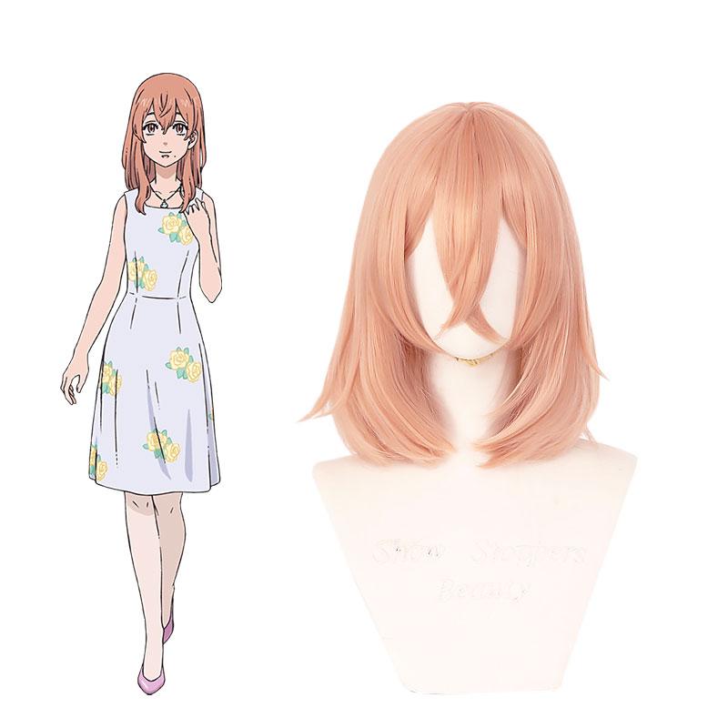Tokyo Revengers Tachibana Hinata 45cm Long Orange Pink Straight Cosplay Wig - Synthetic Hair