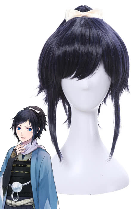 Rolecos Yamatonokami Yasusada Cosplay Wig - Touken Ranbu Dark Blue 30cm