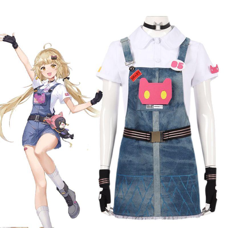 Vintage Skirt Shirli Cosplay Costume - Tower Of Fantasy with Braces Skirt & Accessories