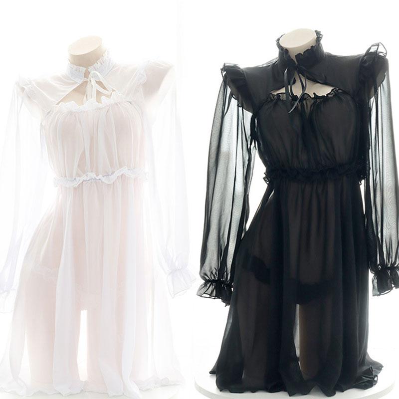 Vintage Skirt Translucent Chiffon Pajama - 2 Color Dress Pants Set