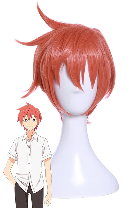 Vintage Skirt Takurou Sugawara Orange Red Wig - Tsurezure Children Short Cosplay