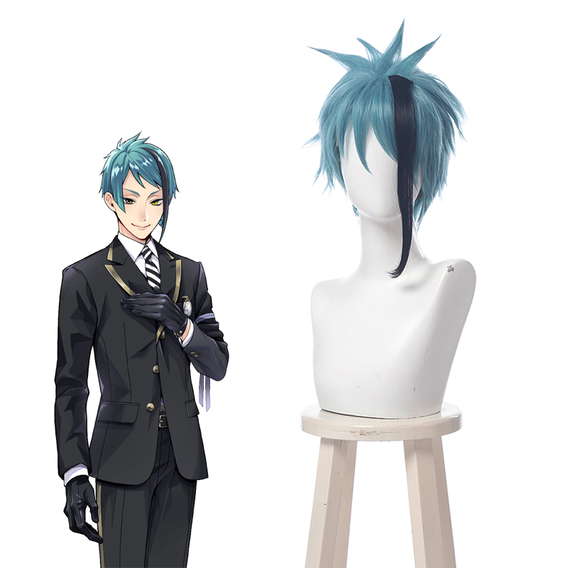 Vintage Skirt Floyd Jade Blue Wig - Twisted Wonderland Cosplay Set