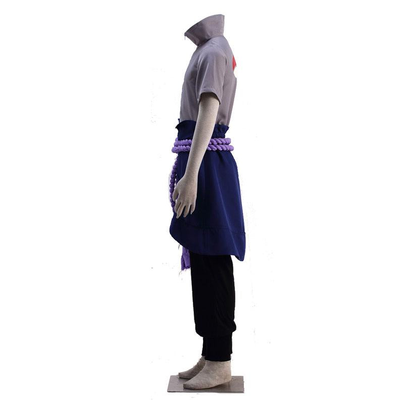 Vintage Skirt Uchiha Sasuke Ninja Costume - Top Pants Shawl Set