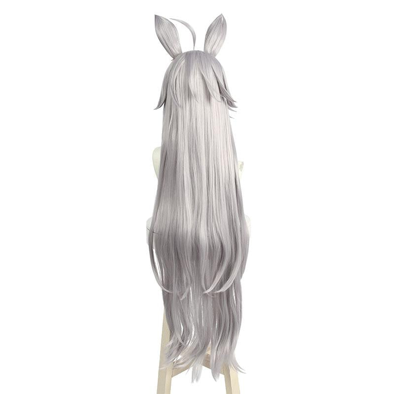 Vintage Skirt Oguri Cap Silver Gray Wig with Ears - Uma Musume Pretty Derby Long Cosplay