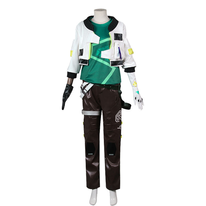 Vintage Skirt Deadlock Cosplay Costume - Valorant Game Leather Jacket