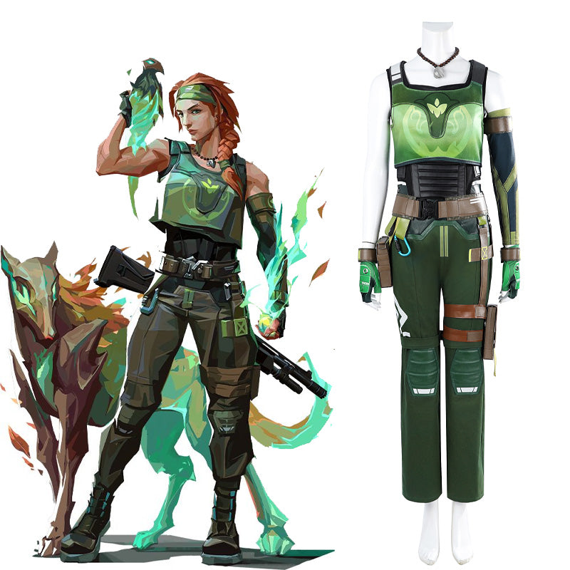 Vintage Skirt Skye Cosplay Costume - Valorant Game with 3D Printed Accessories