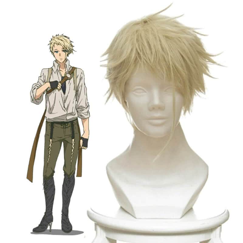 Benedict Blue Yellow Short Straight Wig - Violet Evergarden Cosplay Wig 35cm